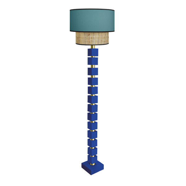 Lampadaire SIRACUSA bois colonne cube