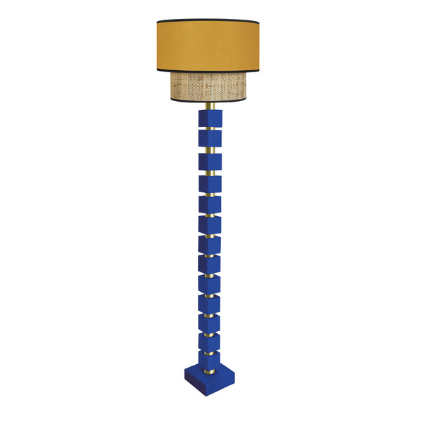 Lampadaire SIRACUSA bois colonne cube