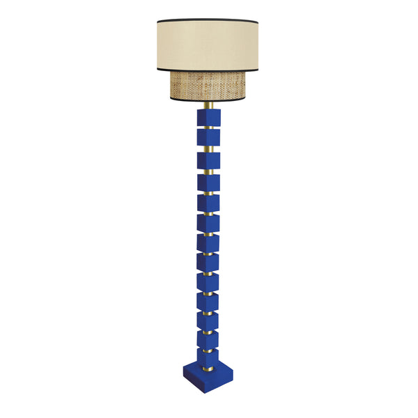Lampadaire SIRACUSA bois colonne cube