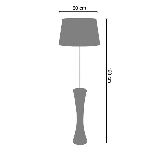 Lampadaire GHENT verre bois métal colonne