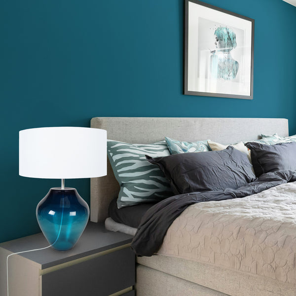 Lampe a poser TOSEL VASE,verre , H45xD30xP30  cm.