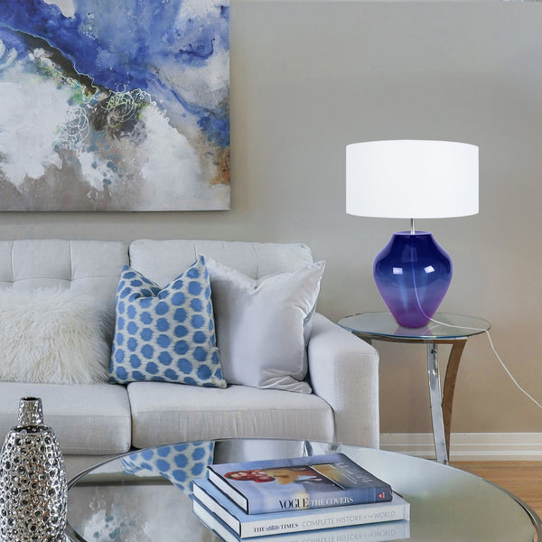 Lampe a poser TOSEL VASE,verre , H45xD30xP30  cm.