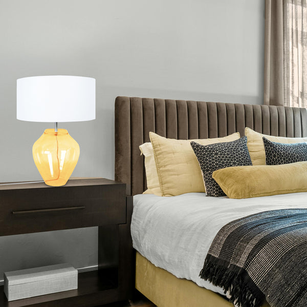 Lampe a poser TOSEL VASE,verre , H45xD30xP30  cm.