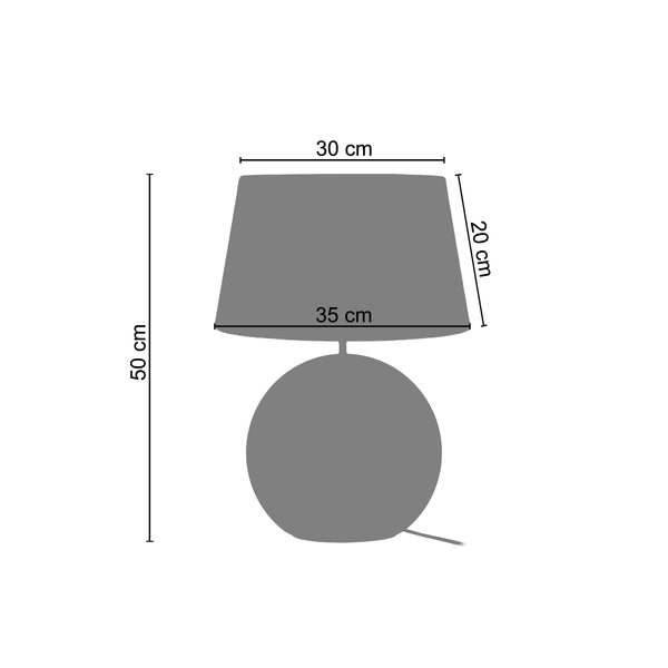 Lampe a poser TOSEL BURNABY,verre  , H50xD35xP35  cm.