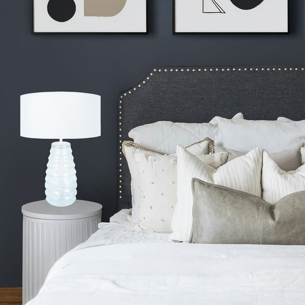 Lampe de chevet TOSEL SYMPHONIE,verre  , H50xD30xP30  cm.