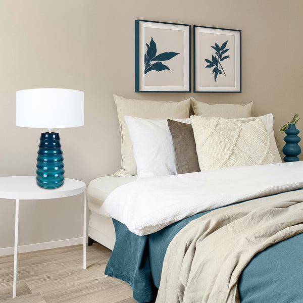 Lampe de chevet TOSEL SYMPHONIE,verre  , H50xD30xP30  cm.