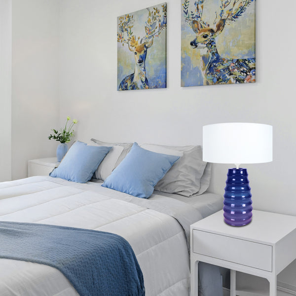 Lampe de chevet TOSEL SYMPHONIE,verre  , H50xD30xP30  cm.