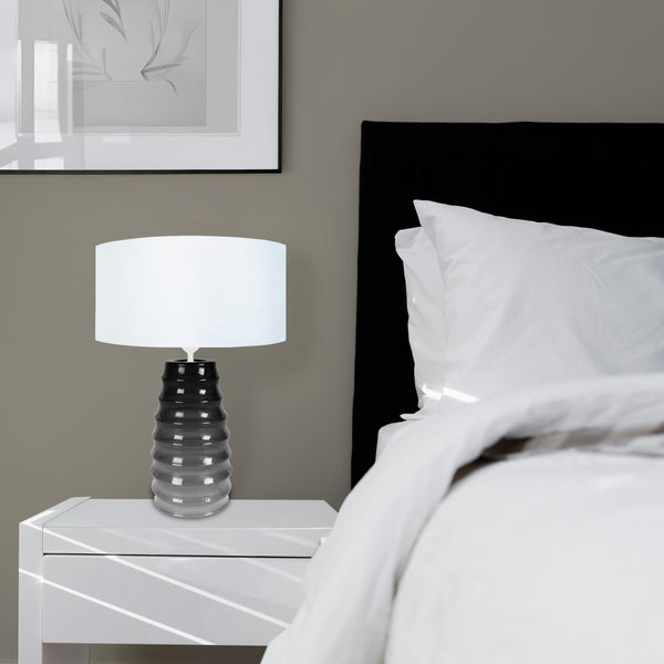 Lampe de chevet TOSEL SYMPHONIE,verre  , H50xD30xP30  cm.