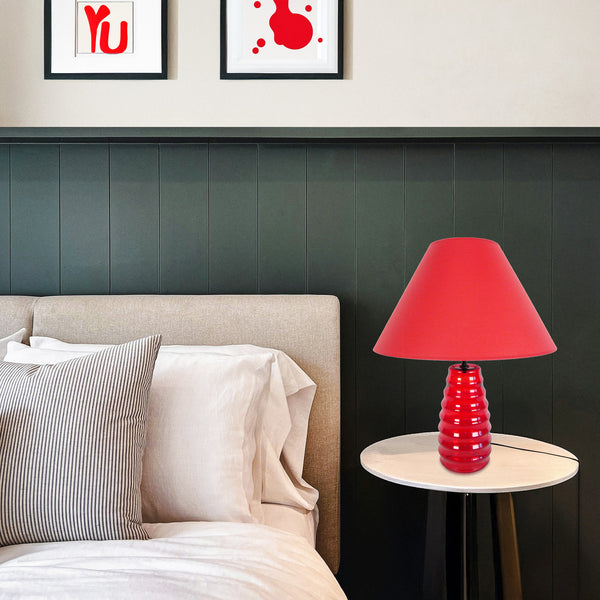 Lampe de chevet TOSEL SYMPHONIE,verre , H46xD30xP30  cm.