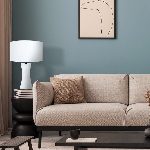 Lampe de chevet TOSEL TROMPETA,verre, tissu  , H53xD30xP30  cm.