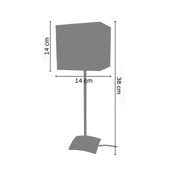 Lampe a poser TOSEL ALFENA CARRÉ,métal, H46xD15xP15  cm.