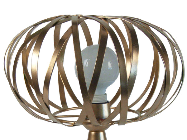 Lampe a poser TOSEL CITROUILLE,métal , H45xD30xP30  cm.