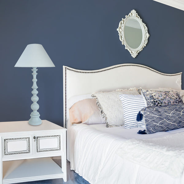 Lampe de salon TOSEL ANAIS, bois, tissu , H84xD35xP35  cm.