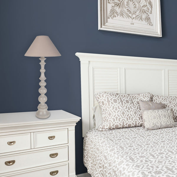 Lampe de salon TOSEL ANAIS, bois, tissu , H84xD35xP35  cm.