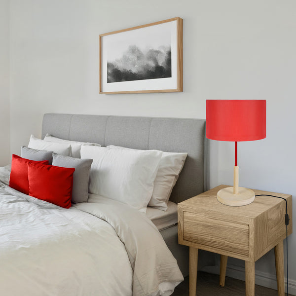 Lampe a poser PISTACHE colonne bois