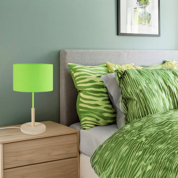 Lampe a poser PISTACHE colonne bois
