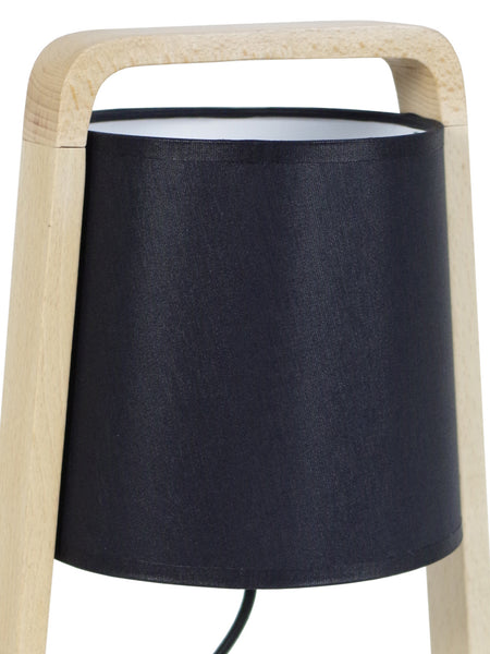 Lampe de chevet TOSEL LEGNO,bois , H32,5xD19xP19  cm.