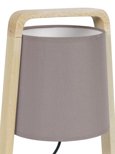 Lampe de chevet TOSEL LEGNO,bois , H32,5xD19xP19  cm.