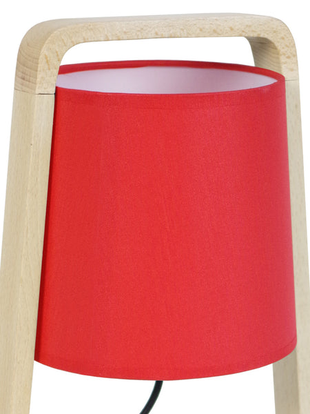 Lampe de chevet TOSEL LEGNO,bois , H32,5xD19xP19  cm.