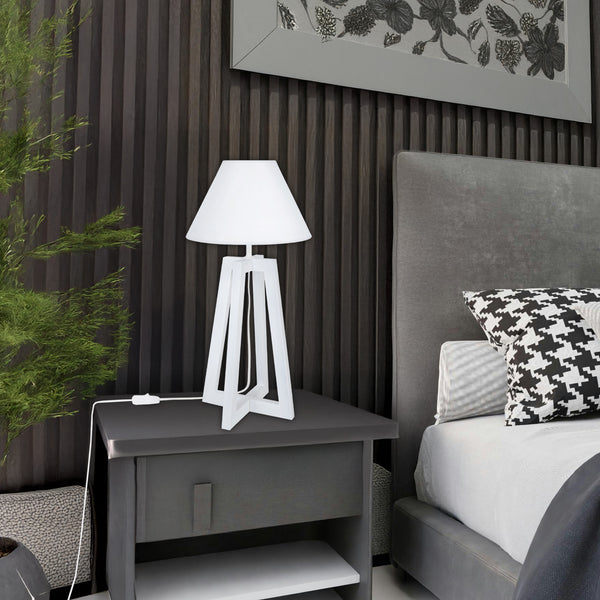 Lampe a poser LOT quadripode bois