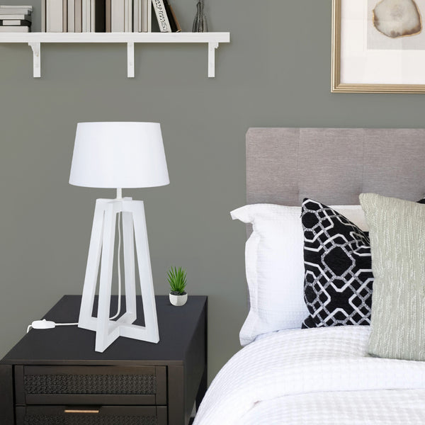 Lampe a poser LOT quadripode bois
