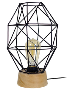 Lampe de chevet TOSEL OCTOGONAL,bois, H32xD17,5xP17,5  cm.