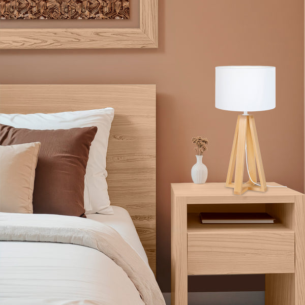 Lampe a poser LINKOPING quadripode bois