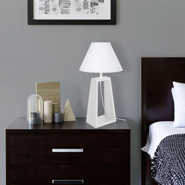 Lampe a poser MIKELLI triangle bois