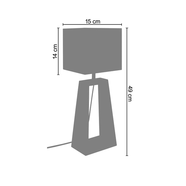 Lampe de chevet TOSEL MIKELLI LT2,bois, H49xD22xP22  cm.