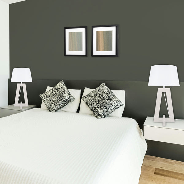 Lampe a poser TOSEL VILI A,bois , H54xD30xP30  cm.