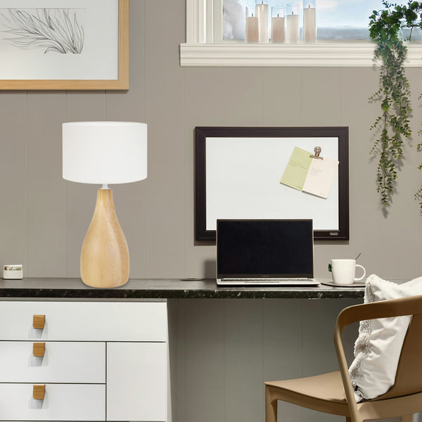 Lampe a poser TOSEL BOUTEILLE BOIS, tissu H40xD22xP22cm- 1 Lumière