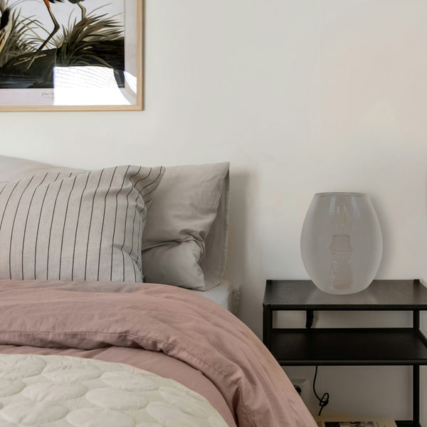 Lampe de chevet TOSEL AGG,verre , H16xD13,5xP13,5  cm.