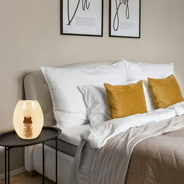 Lampe de chevet TOSEL AGG,verre , H16xD13,5xP13,5  cm.