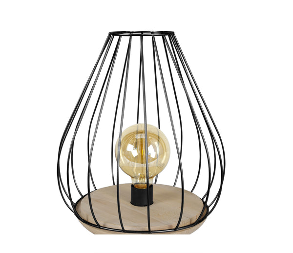 Lampe a poser TOSEL CIVIDALE métal, bois H35xD25xP25cm - 1 Lumière