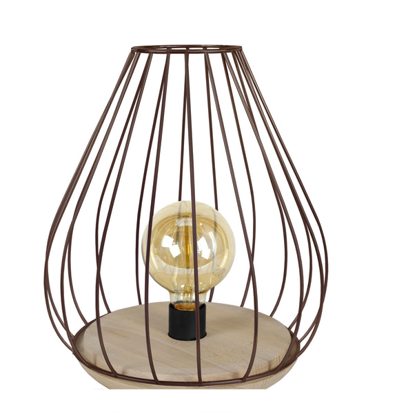 Lampe a poser TOSEL CIVIDALE métal, bois H35xD25xP25cm - 1 Lumière