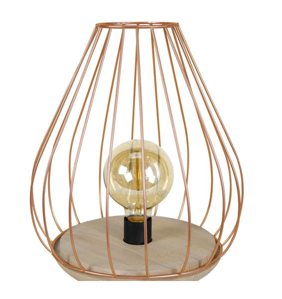 Lampe a poser TOSEL CIVIDALE métal, bois H35xD25xP25cm - 1 Lumière