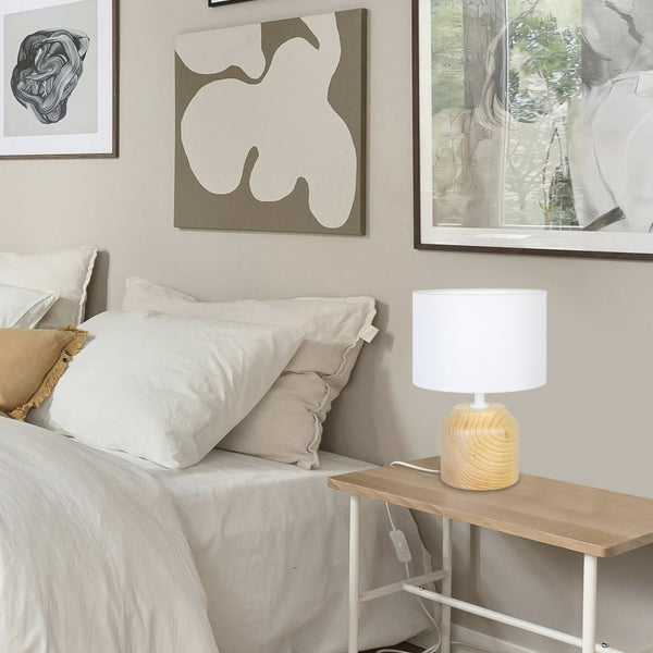 Lampe de chevet TOSEL MARY A,bois , H24xD16xP16  cm.