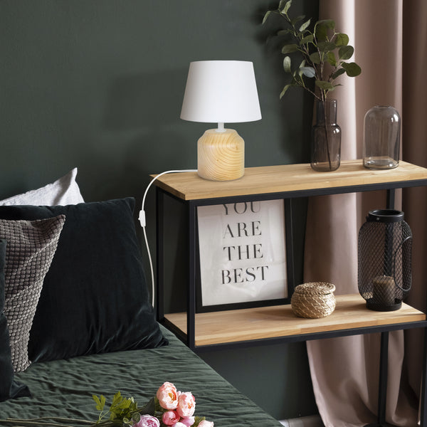 Lampe de chevet TOSEL MARY B,bois, H24xD16xP16  cm.