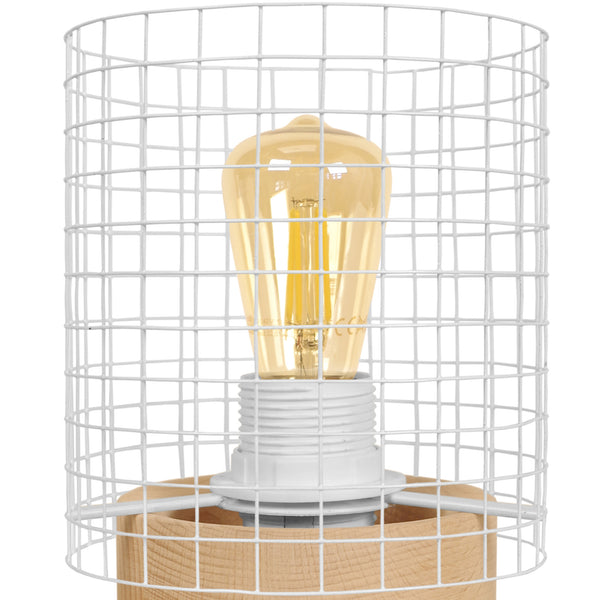Lampe de chevet TOSEL NOIRON,bois , H19,5xD13,5xP13,5  cm.