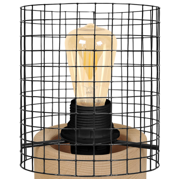 Lampe de chevet TOSEL NOIRON,bois , H19,5xD13,5xP13,5  cm.