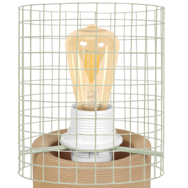 Lampe de chevet TOSEL NOIRON,bois , H19,5xD13,5xP13,5  cm.