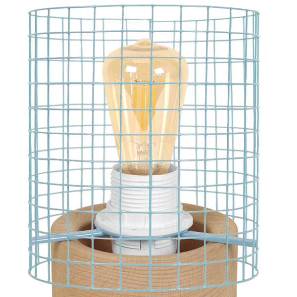 Lampe de chevet TOSEL NOIRON,bois , H19,5xD13,5xP13,5  cm.