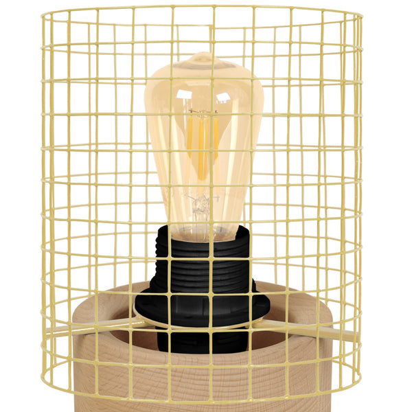Lampe de chevet TOSEL NOIRON,bois , H19,5xD13,5xP13,5  cm.