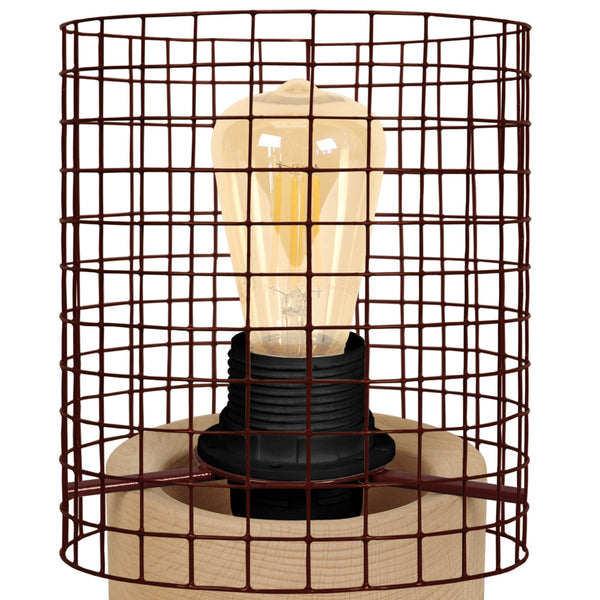 Lampe de chevet TOSEL NOIRON,bois , H19,5xD13,5xP13,5  cm.