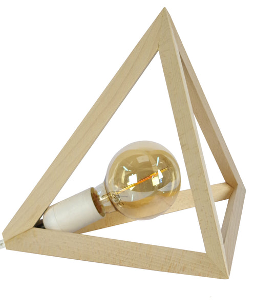 Lampe a poser TOSEL TÉTRAÈDRE A,bois , H30xD30xP30  cm.