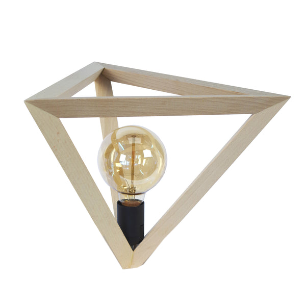 Lampe a poser TOSEL TÉTRAÈDRE B,bois, H35xD30xP30  cm.