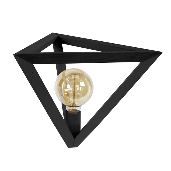 Lampe a poser TOSEL TÉTRAÈDRE B,bois, H35xD30xP30  cm.