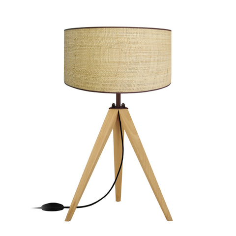 Lampe a poser TOSEL CALICUT TRÉPIED,bois , H51xD30xP30  cm.