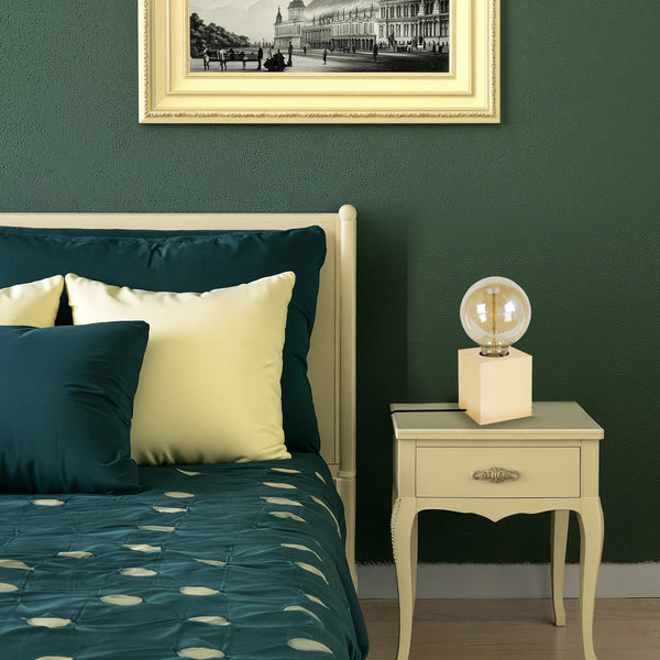 Lámpara de mesa MADERA CUBO madera