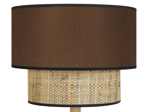 Lampe a poser TOSEL COCHIN,bois , H54xD30xP30  cm.